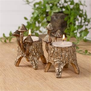 Mushroom Tea Light Holders-Set of 2