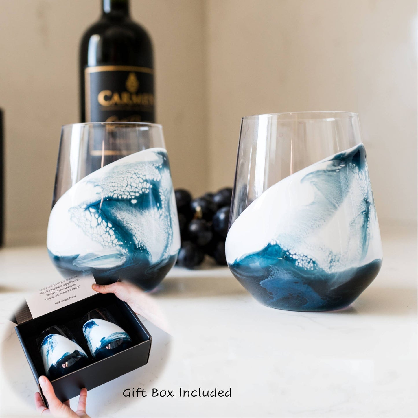 Resin Accented Wine and Entertaining Glasses Set - 2