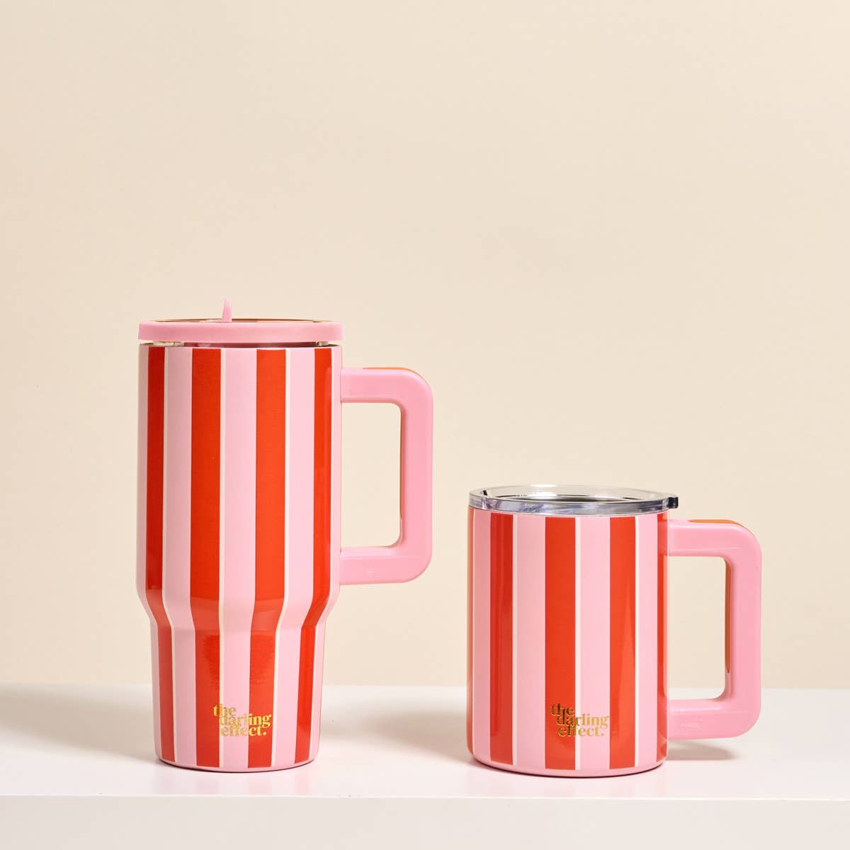 20 oz Lifestyle Flip Straw Tumbler–Sicily Stripes Pink