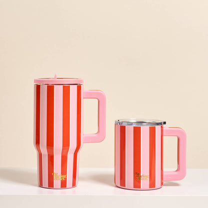 20 oz Lifestyle Flip Straw Tumbler–Sicily Stripes Pink