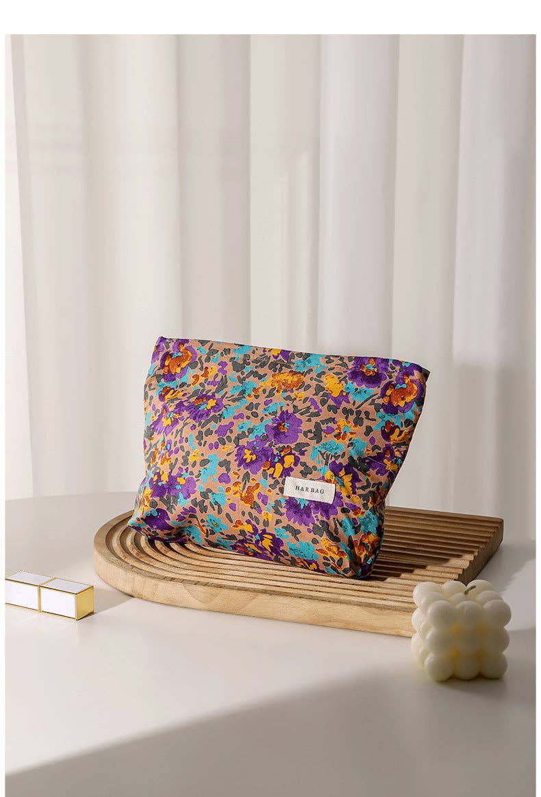 Colorful Floral Print Simple Cosmetic Bag DPB1012