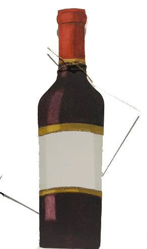 Red Wine with glitter greeting cards