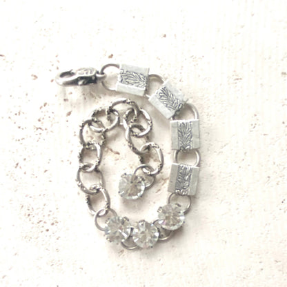 Crystal Bracelet Mixed Chain Vintage Style Boutique Salon