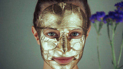 MASCARILLA FACIAL DE LÁMINA METÁLICA DE ORO DE 24 K DE LUJO