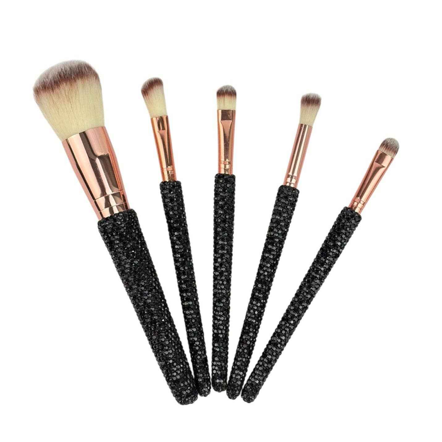 5PCS Ceramic Rhinestone Make Up Brush Set CR0016: Gold