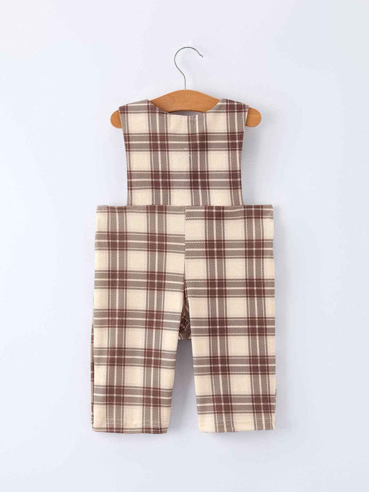 Western Horse Embroidered Smocked Plaid Baby Boy Romper: 3M