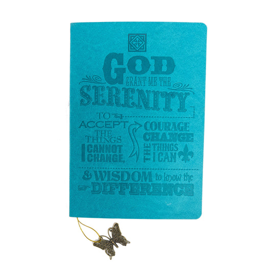 Divinity Boutique - Dangle Journal : Leather Wrapped Teal Serenity Prayer