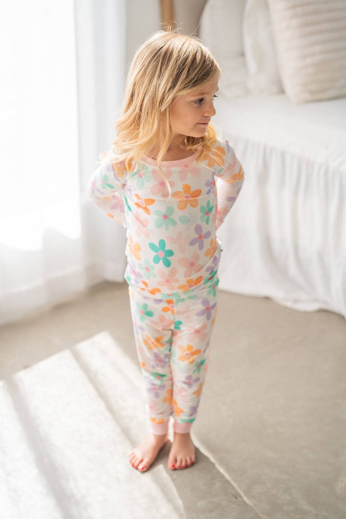 Boosh Baby - Retro Daisy | Two-Piece Kids Bamboo Pajama Set