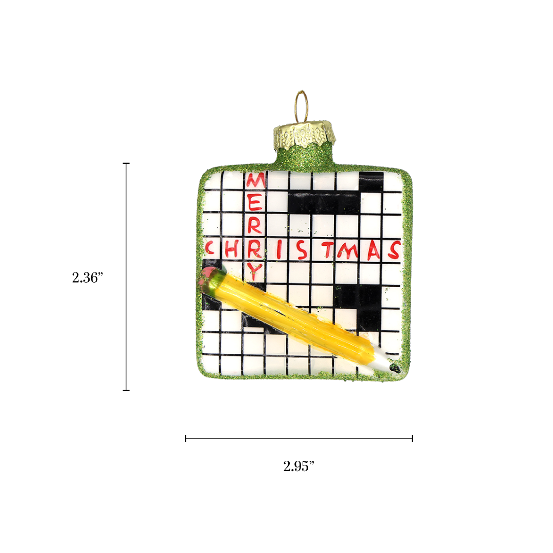 Crossword Christmas Ornaments Hand Painted Unique