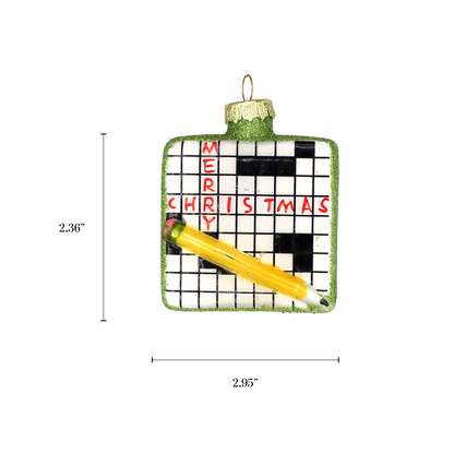 Crossword Christmas Ornaments Hand Painted Unique
