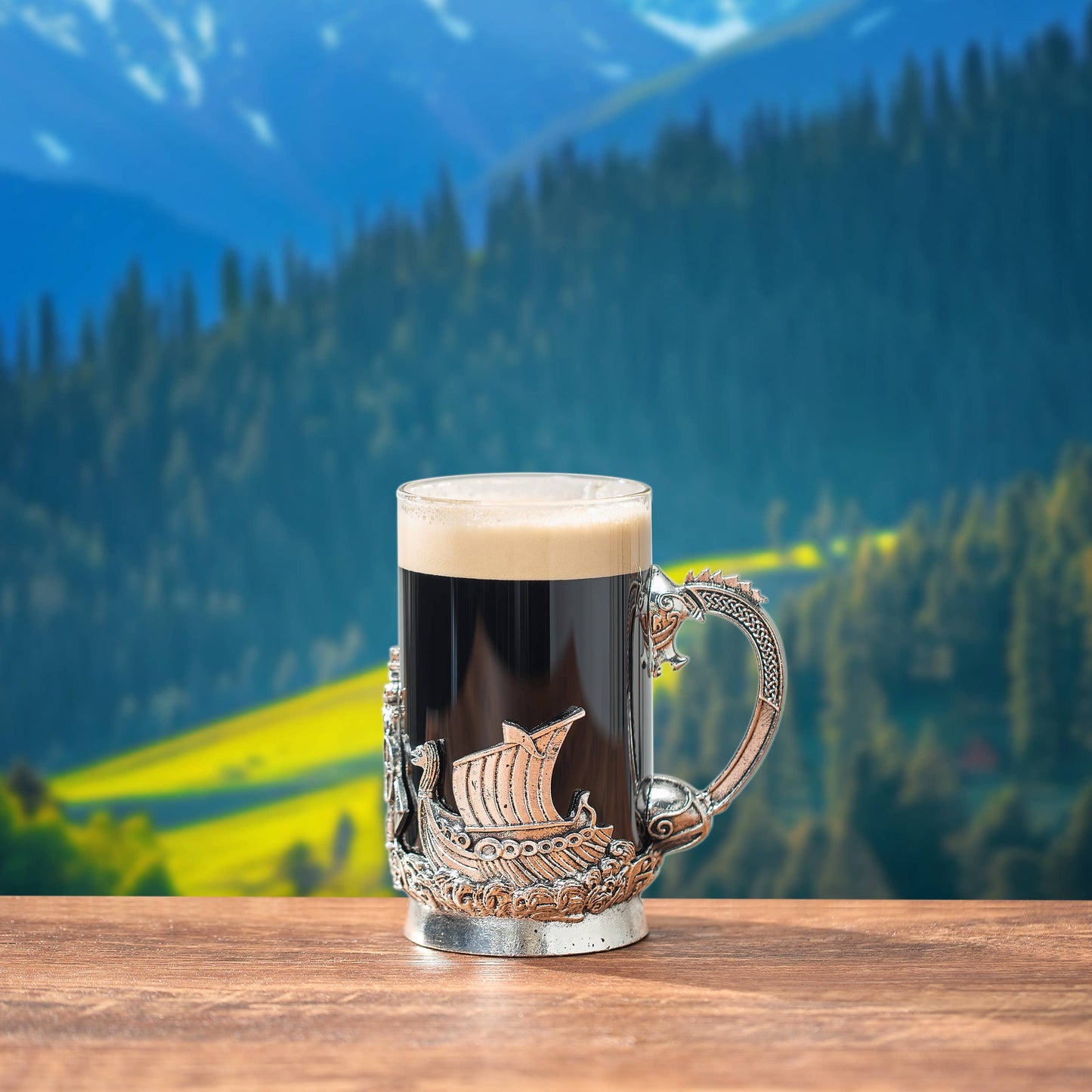 Viking & Mythological Pewter Beer & Water Glass, 18OZ