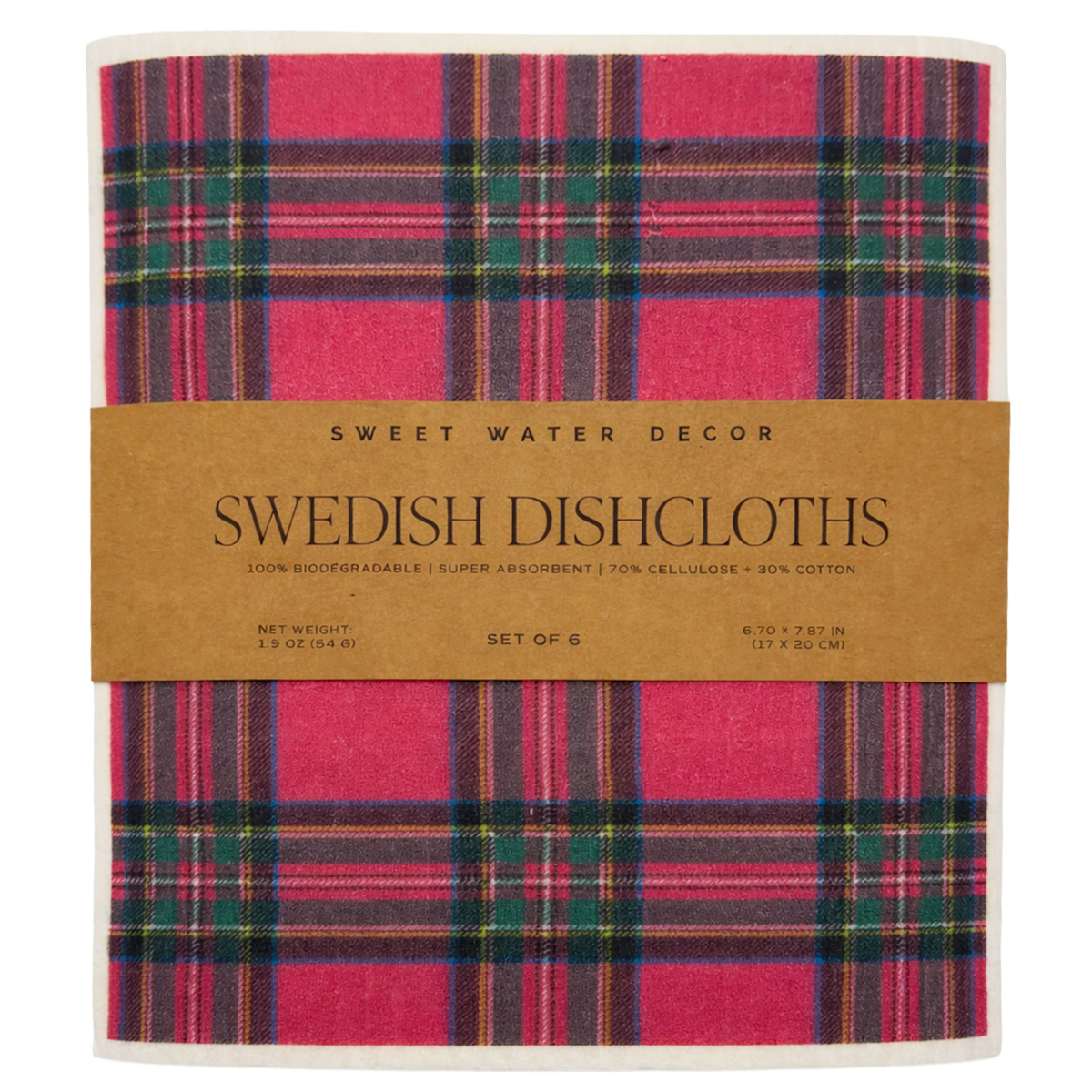 Holiday Pattern Swedish Dishcloths, Set of 6