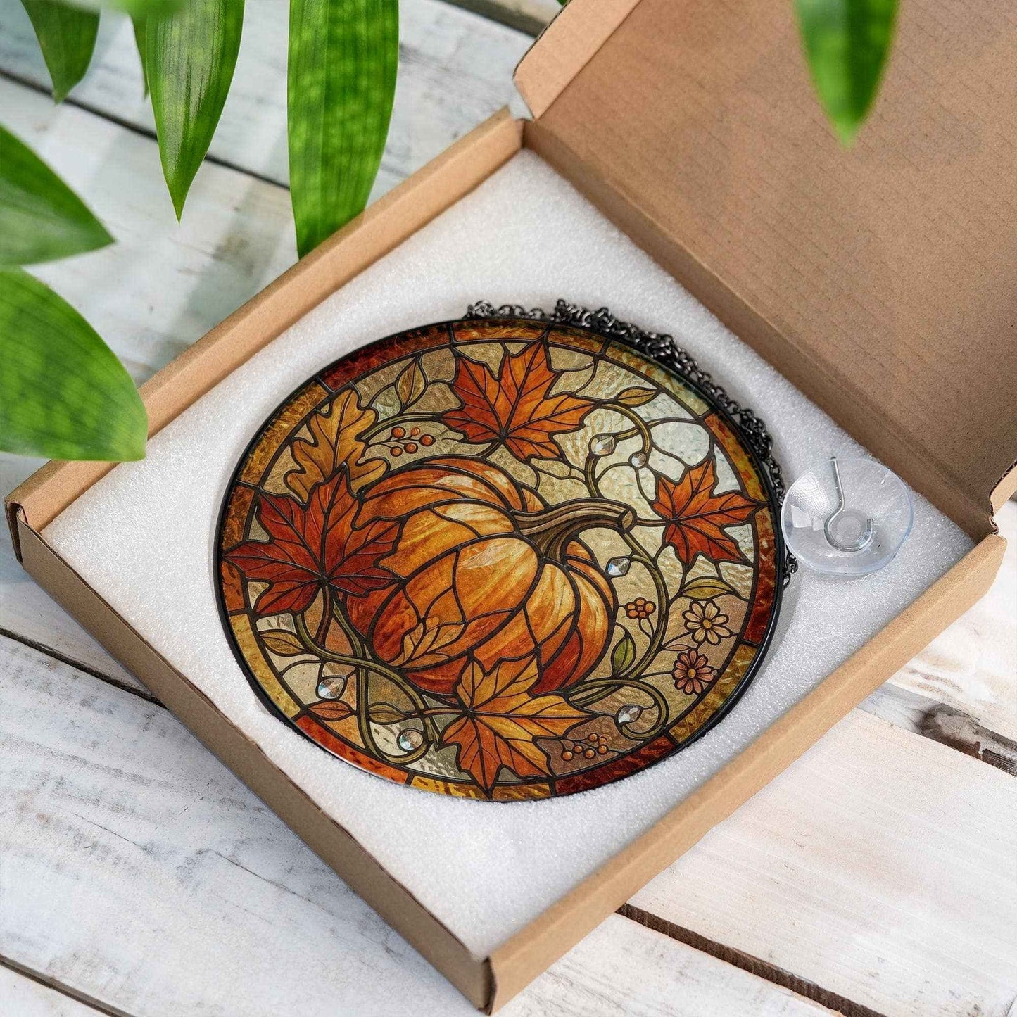 Fall Pumpkin Suncatcher, Style Autumn Maple Leaf Suncatcher
