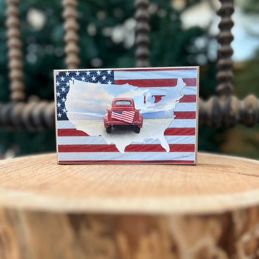 Patriotic US Flag Truck Block
