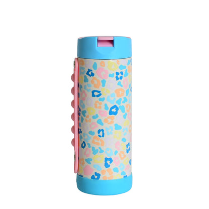 Fidget Strap Kids Stainless Bottle 14oz Pastel Leopard