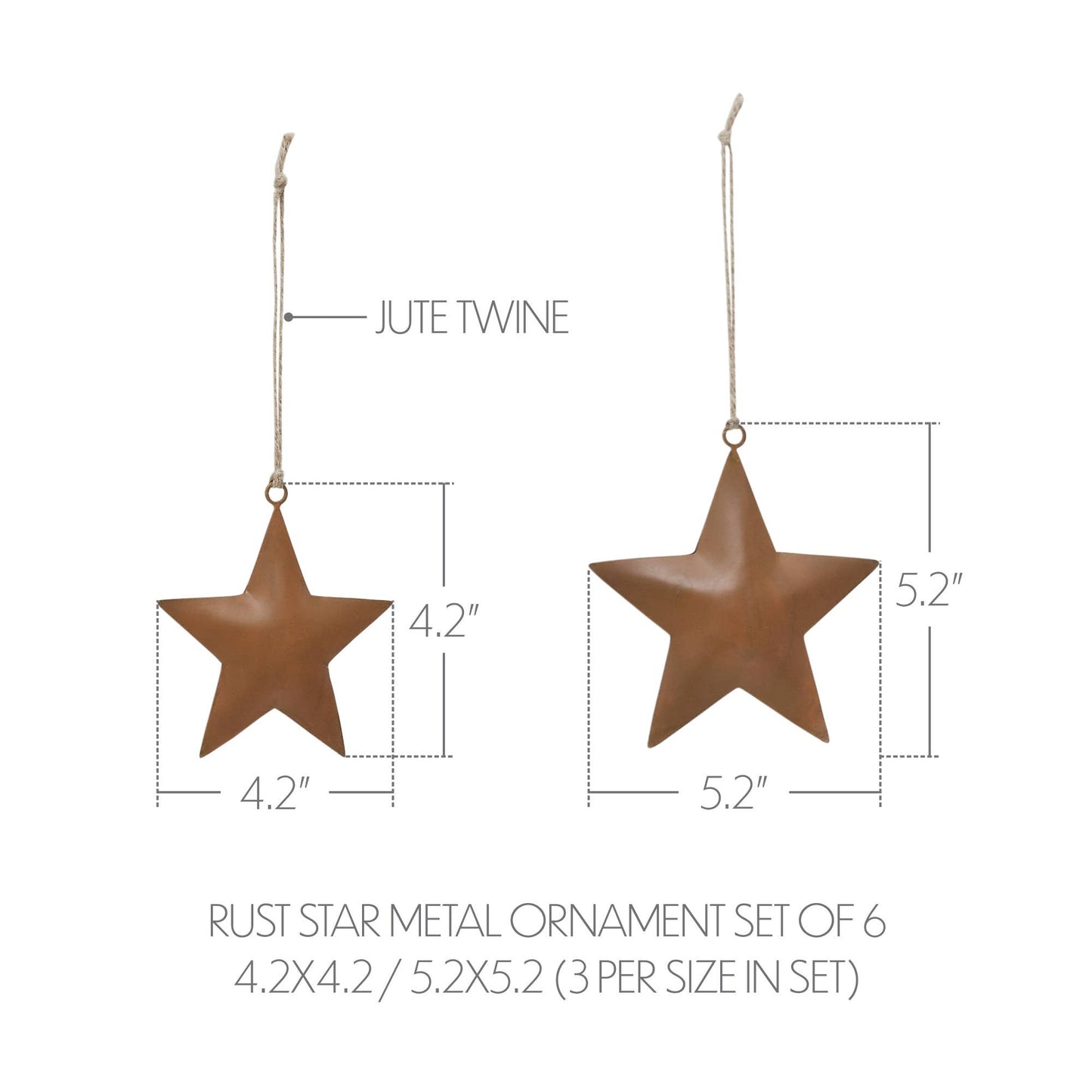 Rust Star Metal Ornament Sold Separately