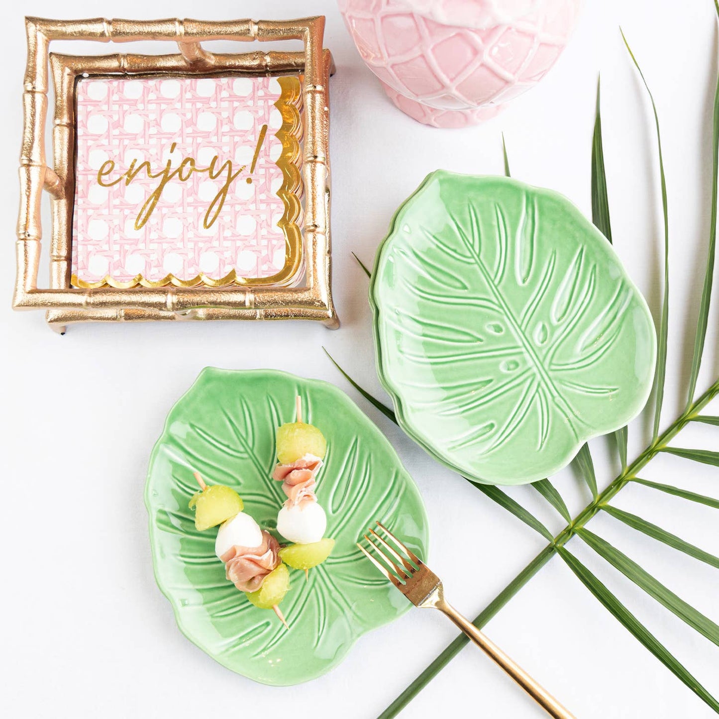 8 Oak Lane - Gold Bamboo Cocktail Napkin Tray