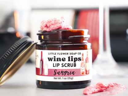 The Little Flower Soap Co - Wine Lips - Sangria Exfoliating Lip Sugar Scrub 1oz Jar