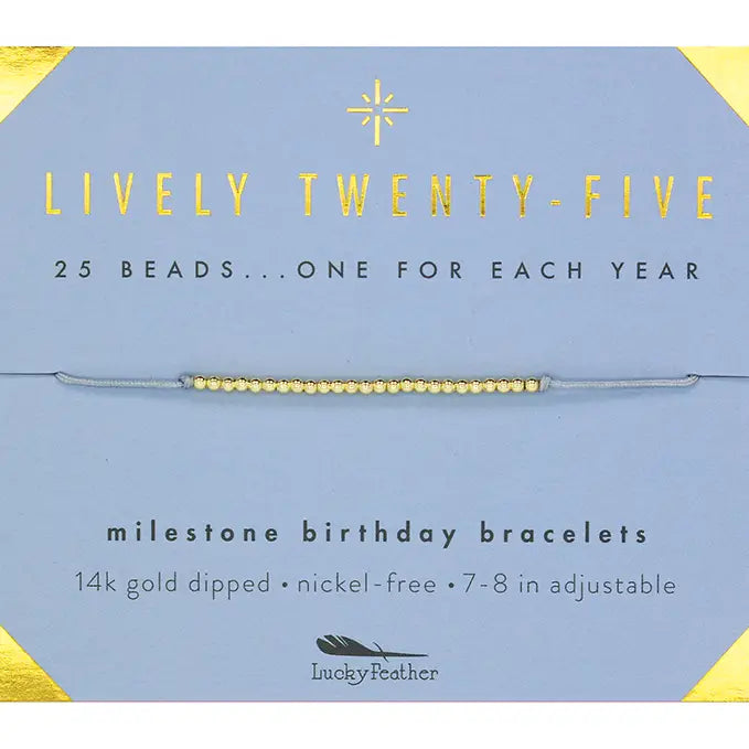 25th Milestone Birthday Bracelet - A Bead For Each Year