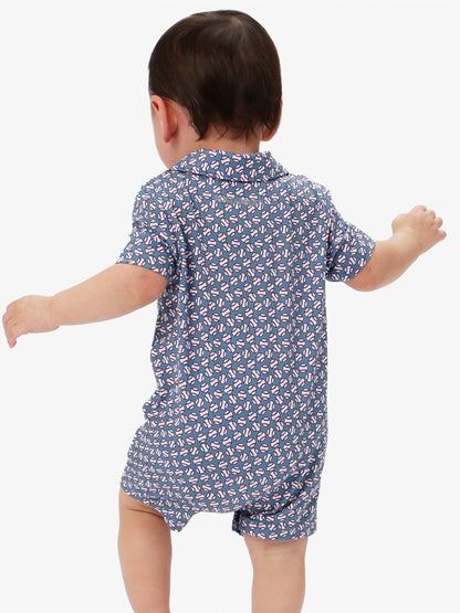 Baby Boys Home Run Performance Polo Romper: Navy / 6-12m