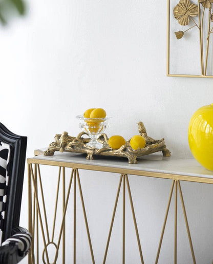 Gold Bird Mirrored Tray