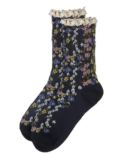 Liberty Floral Lace Cuff Crew