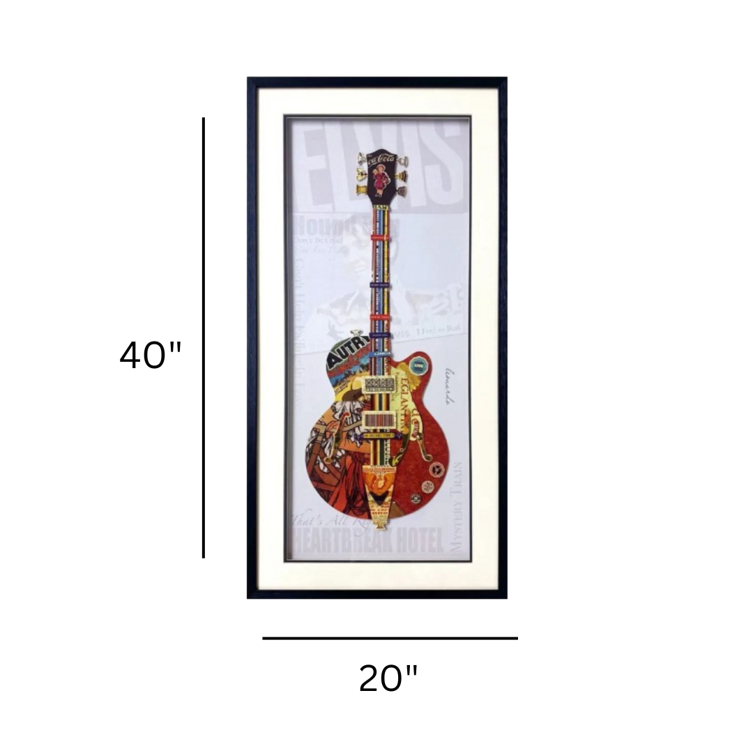 3D Collage Art | Elvis Guitar (40"X20")