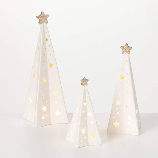 Lighted Tree Set of 3, 9.25"