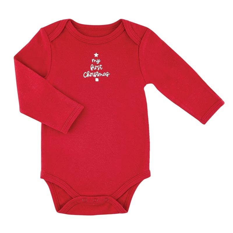Long Sleeve Snapshirt - My First Christmas 6-12 Mo