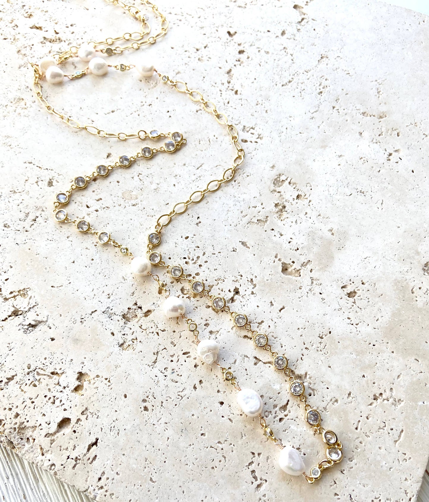 Fresh water pearl long necklace ocean boutique jewelry