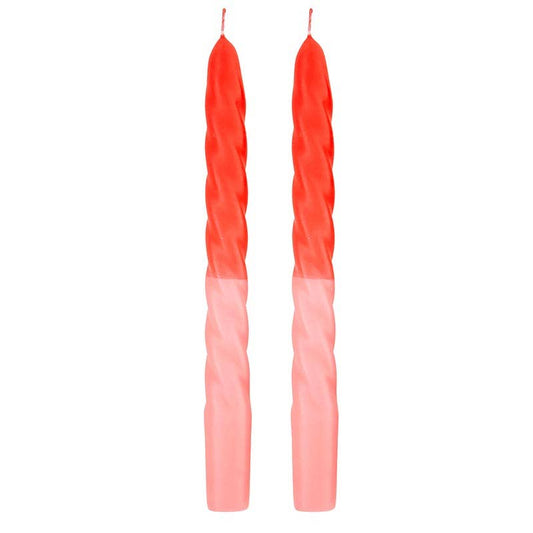 Taper Candle Red Pink Set 2