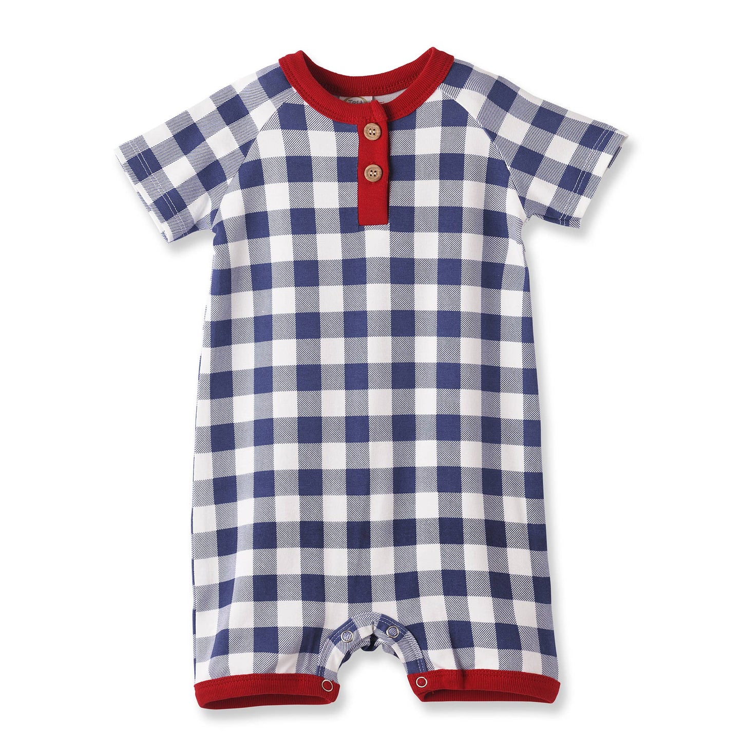 Picnic Plaid Bamboo Henley Shortall Romper