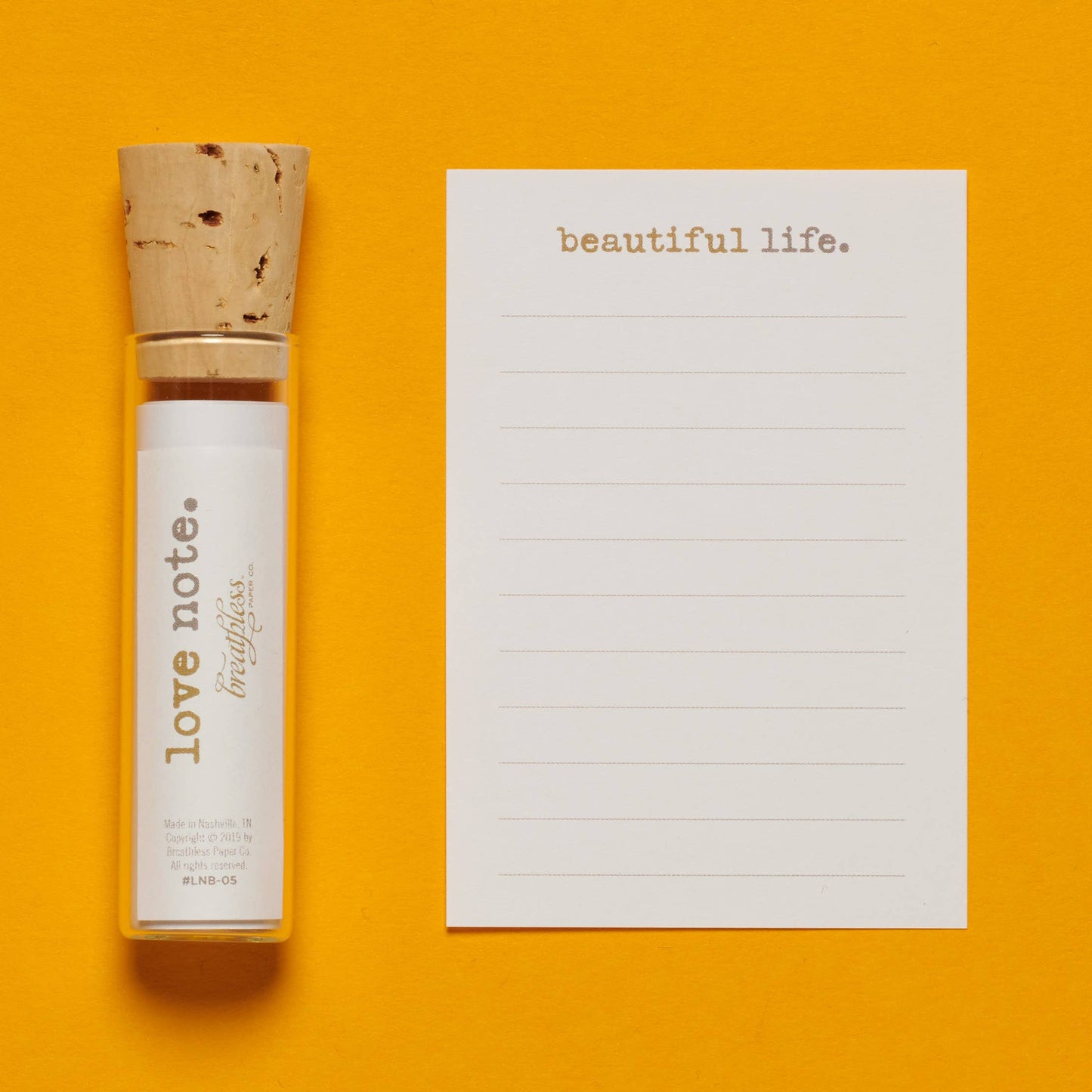 "Beautiful Life" Love Note Bottle