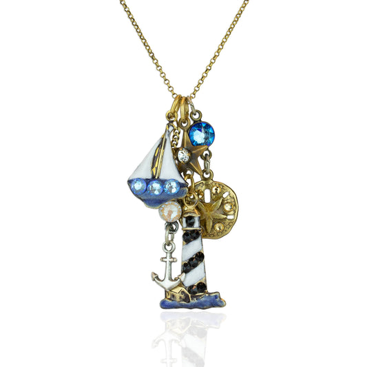 Leading Light Crystal Lighthouse Jumble Charm Necklace