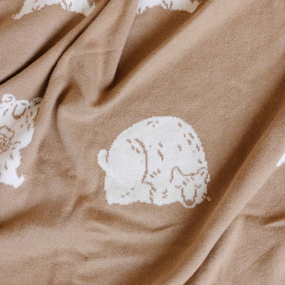 Set Honey Bear Blanket Hat and Teether Baby Gift Summer: Brown Bear