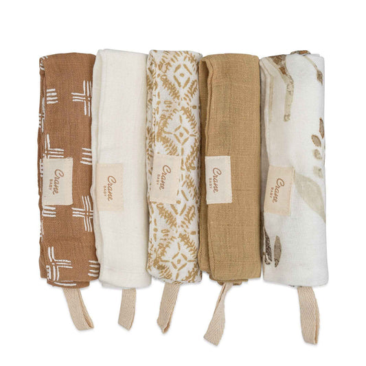 Crane Baby - Kendi 5-pc. Wash Cloth Set (Safari Animal)