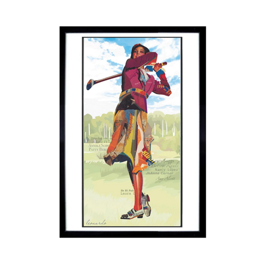 3D Collage Art | Golfer Female (40"x20")