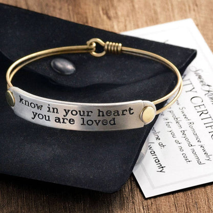 Joyería Sweet Romance: Pulseras de barra con mensaje inspirador