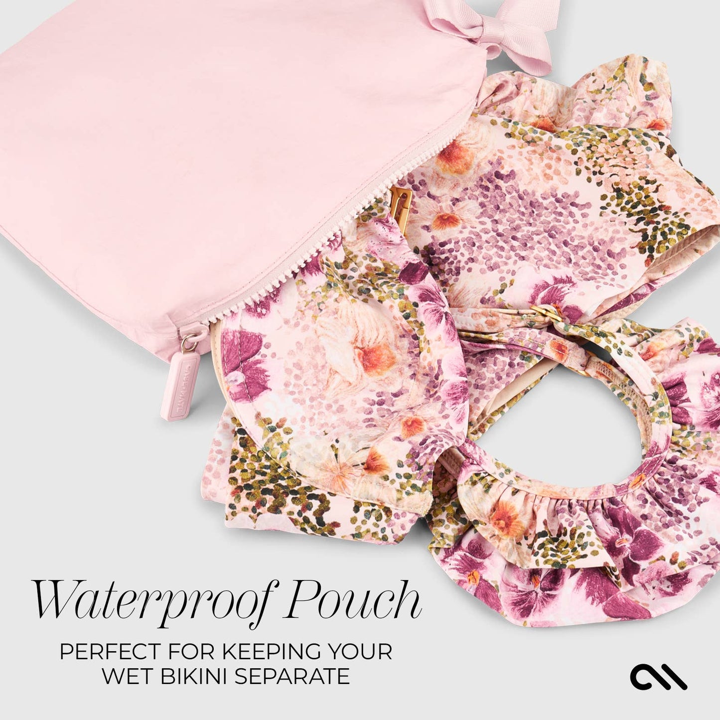 Case-Mate Ballet Pink Bow Waterproof Zip Pouch