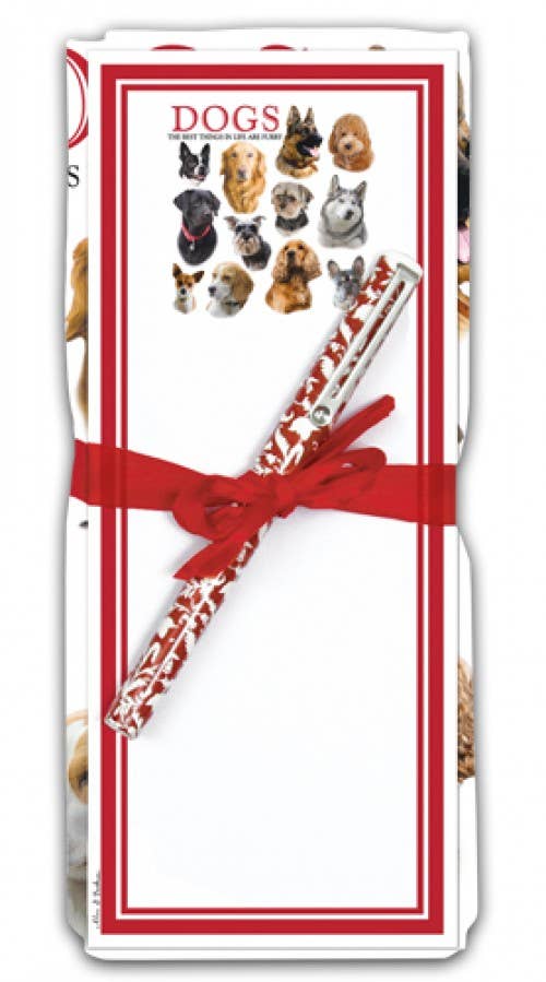 Flour Sack Towel & Magnetic Note Pad Set Dogs