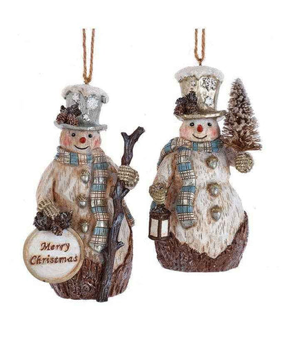 4.25"Rustic Glam Snowman Orn 2/A