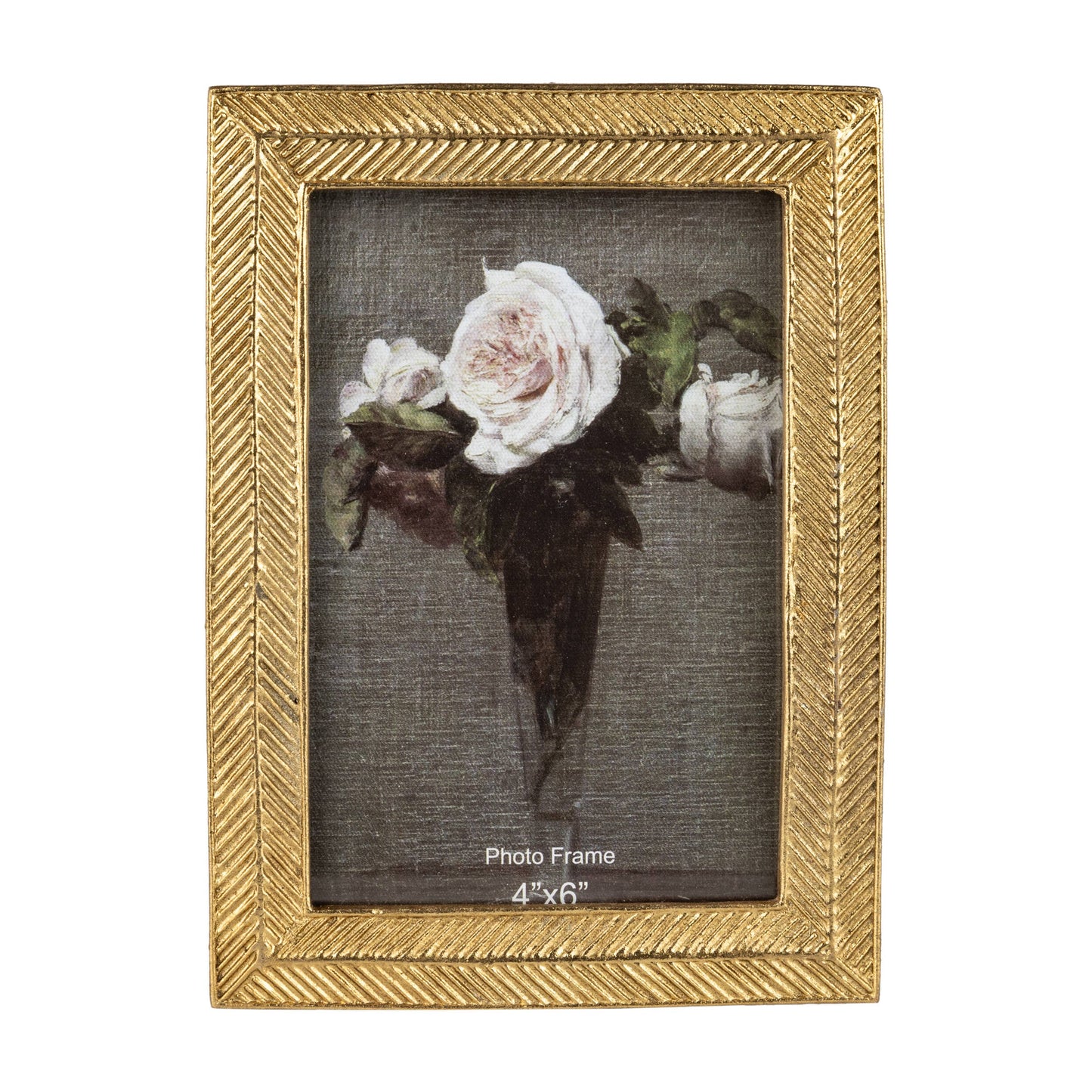 Herringbone frame, gold