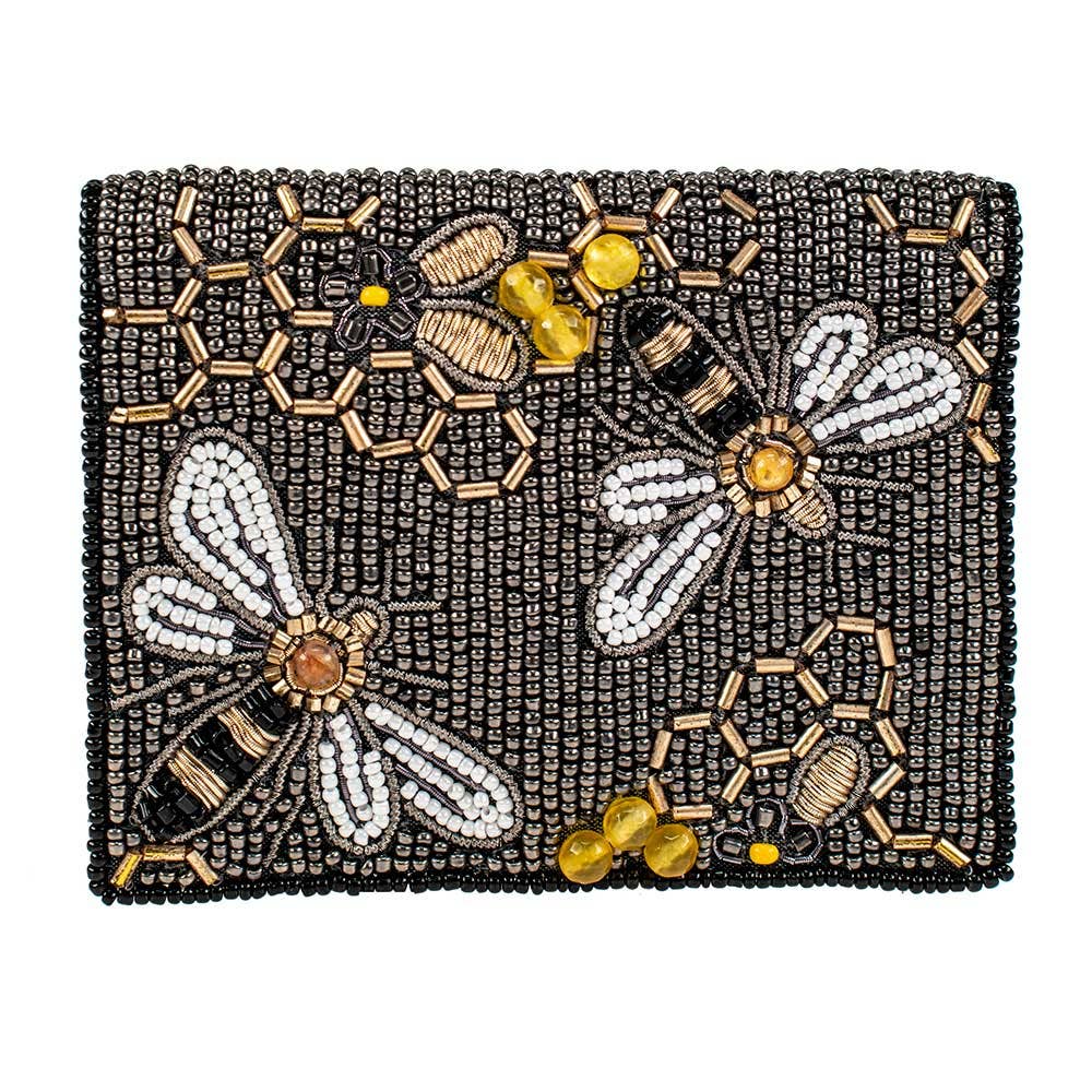 Mary Frances Accessories - Wallets - Beaded Small Expandable Wallet-Bee Awesome