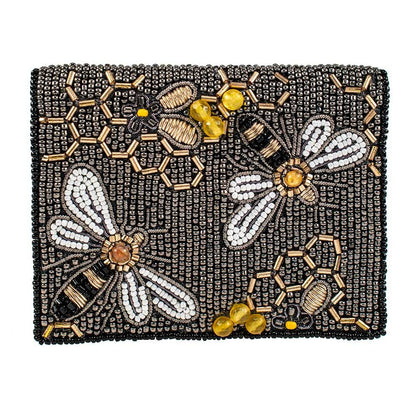Mary Frances Accessories - Wallets - Beaded Small Expandable Wallet-Bee Awesome
