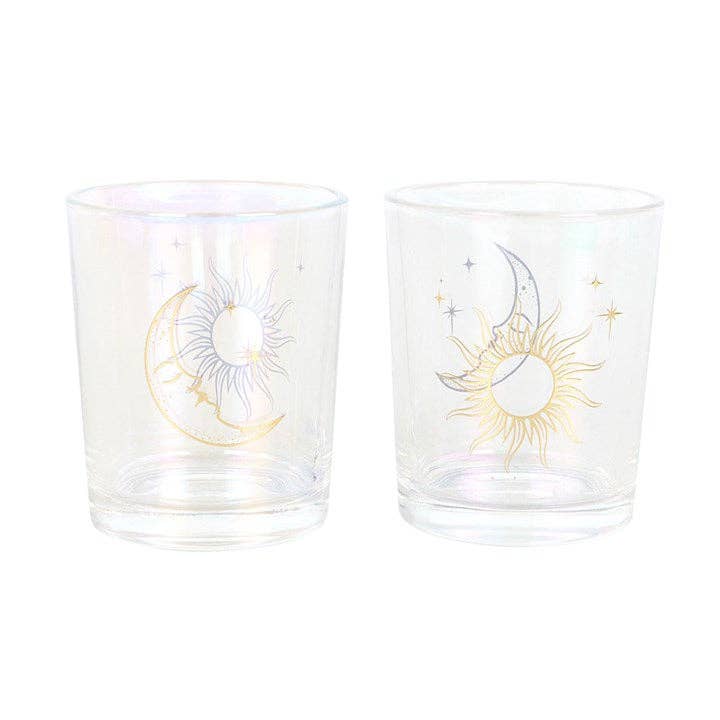 Sun & Moon Votive Candle Holders Set of Two