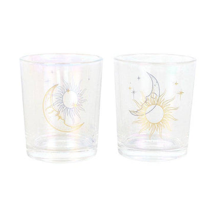 Sun & Moon Votive Candle Holders Set of Two