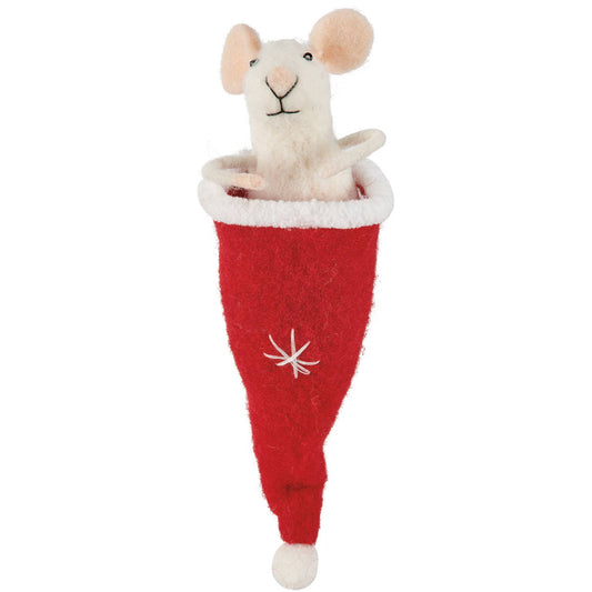 Santa Hat Mouse Orn