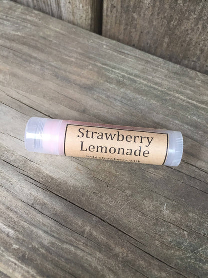 Bálsamo labial natural de limonada de fresa