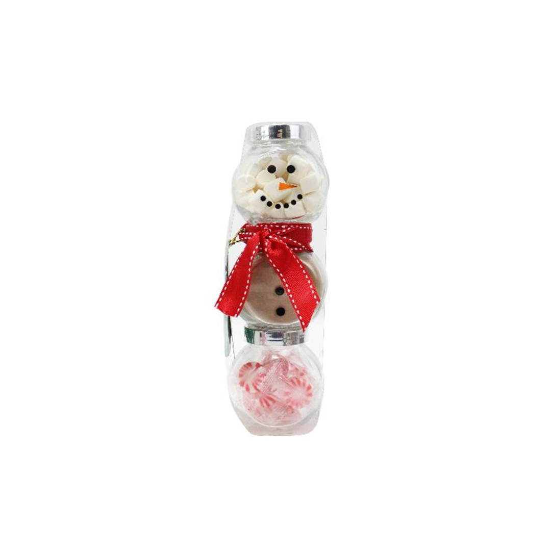 3 Stack Glass Jar - Snowman Cocoa Set