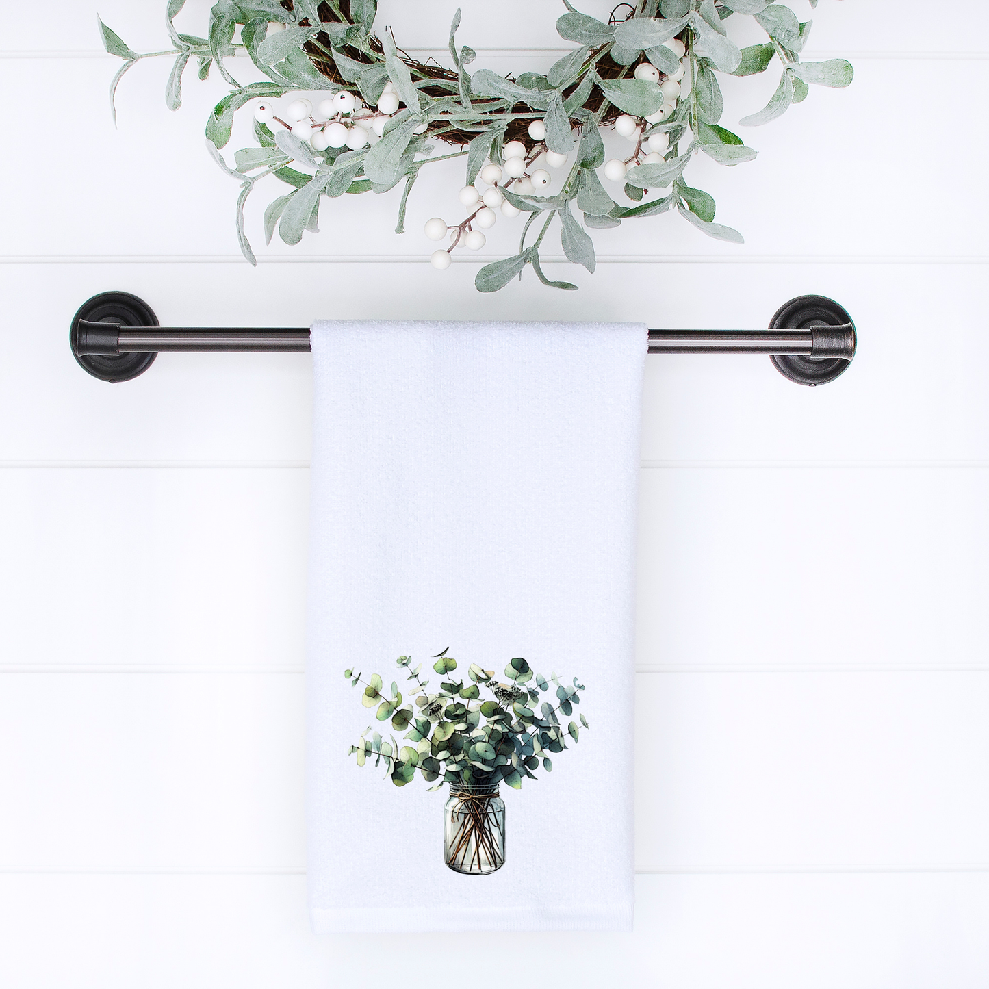 Eucalyptus Hand Towel, Botanical Bath Accent, Powder Room